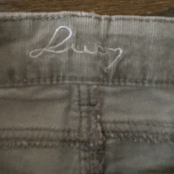 New women’s Lucy in the jeans grey stretch low rise flare bootcut corduroy pants - Picture 4 of 9